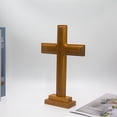 thumbnail image 2 of Estatuas de cruz de madera, figuras de madera maciza, 17 cm, 2 of 3