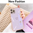 thumbnail image 4 of Compatible with iPhone 12 Pro Max Case Thin for Women Girls,Soft TPU Plating Bumper Wristband Holder Bling Phone Case Slim Anti-Scratch Shockproof Love Heart Cute Case Cover(Elegant Purple), 4 of 14