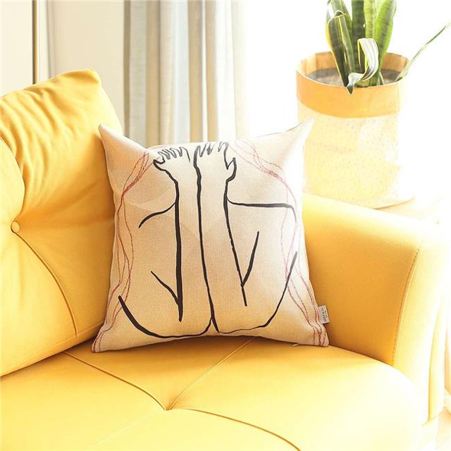 HomeRoots 399546 Blanc Cachette Visage Imprimé Coussin & 44; Multi Couleur