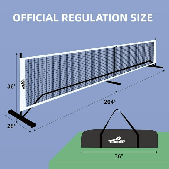 Portable 22FT Pickleball Net, Official Regulation Size with Anti-sag Design and Durable Metal Frame