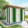 thumbnail image 4 of 1 Panel Outdoor Curtains for Patio Waterproof 54"x95" Green Vintage Weatherproof Privacy Outsides Curtains, Geometric Stripes Simple Lines Grommet Thermal Drapes for Cabana Porch Pergola, 4 of 8