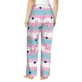 thumbnail image 3 of Uemuo Flamingo1 Pattern Women's Wide Leg Palazzo Lounge Pants with Pockets Light Weight Loose Comfy Casual Pajama Pants-X-Large, 3 of 9