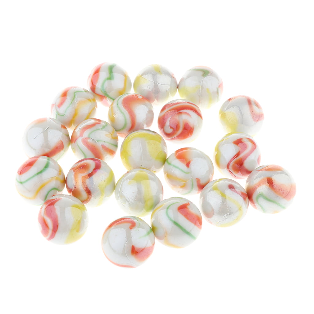 20pcs Speckled Glass Marbles Ball Stress Swirl Toys Marble Home Decor 25mm 