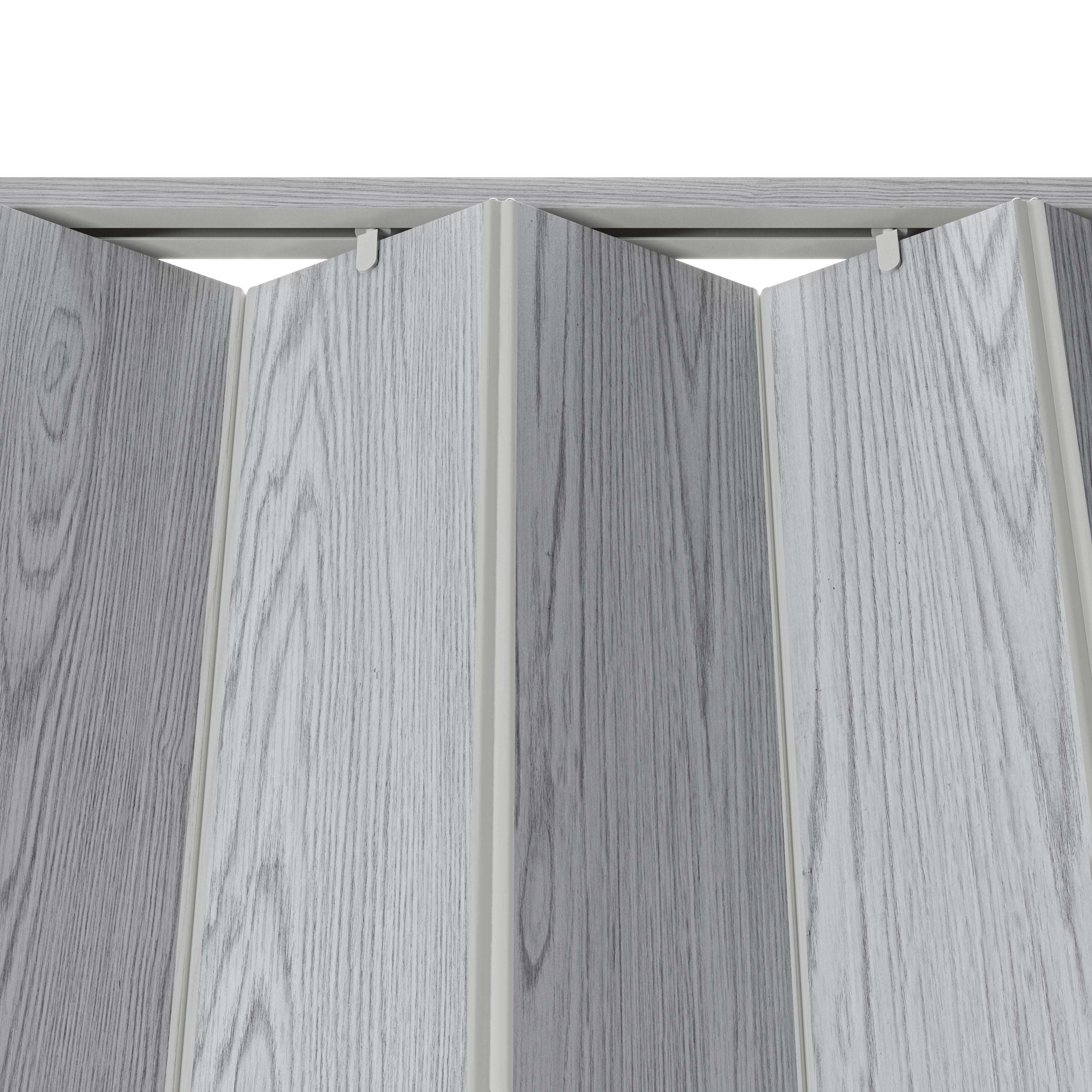 Leumius 32"W PVC Foldable Accordion Door,80"H Trimmable Interior Folding Partition Door,Scratch & UV Resistant for Bedroom Closet Room Divider,Grey