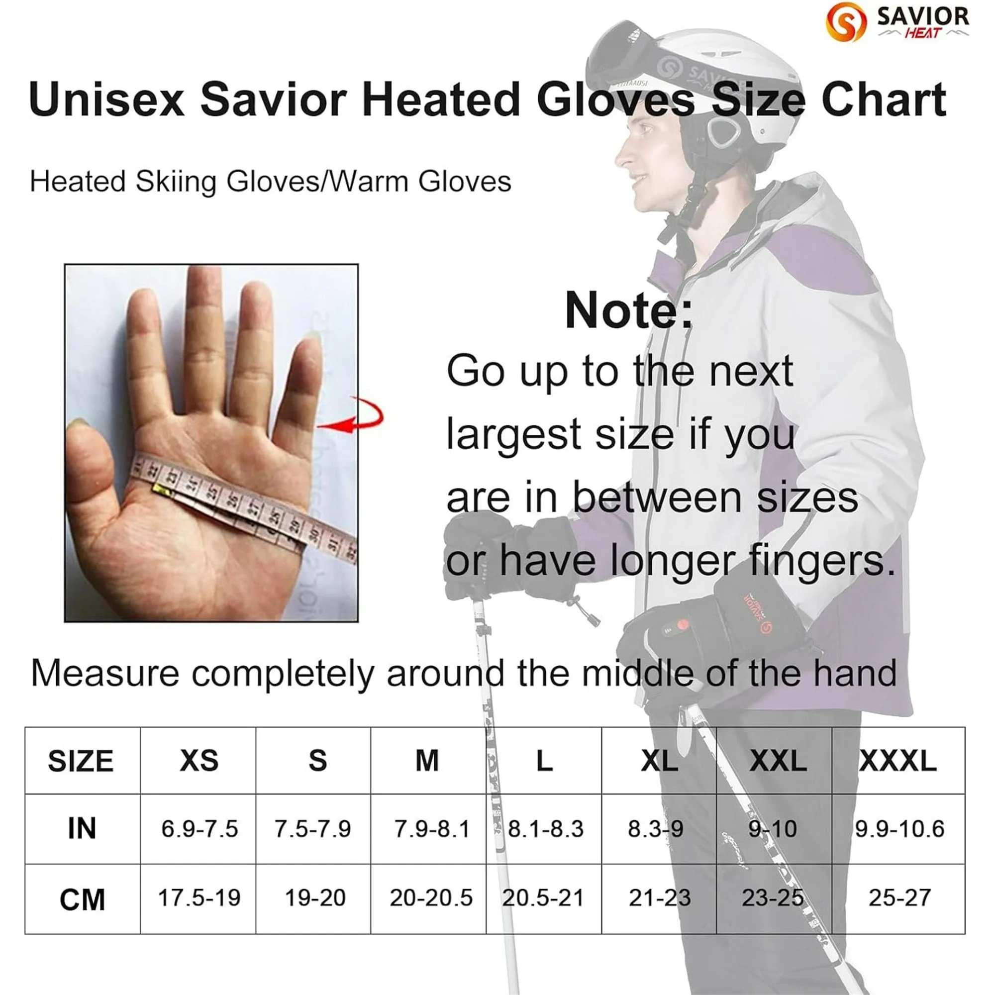 SAVIOR HEAT Heated Gloves Electric Rechargeable Battery Men Women 7.4V Heating Gloves Ski Motorcycle Work Snowboarding Hunting Hiking Camping Walking Arthritis Hands