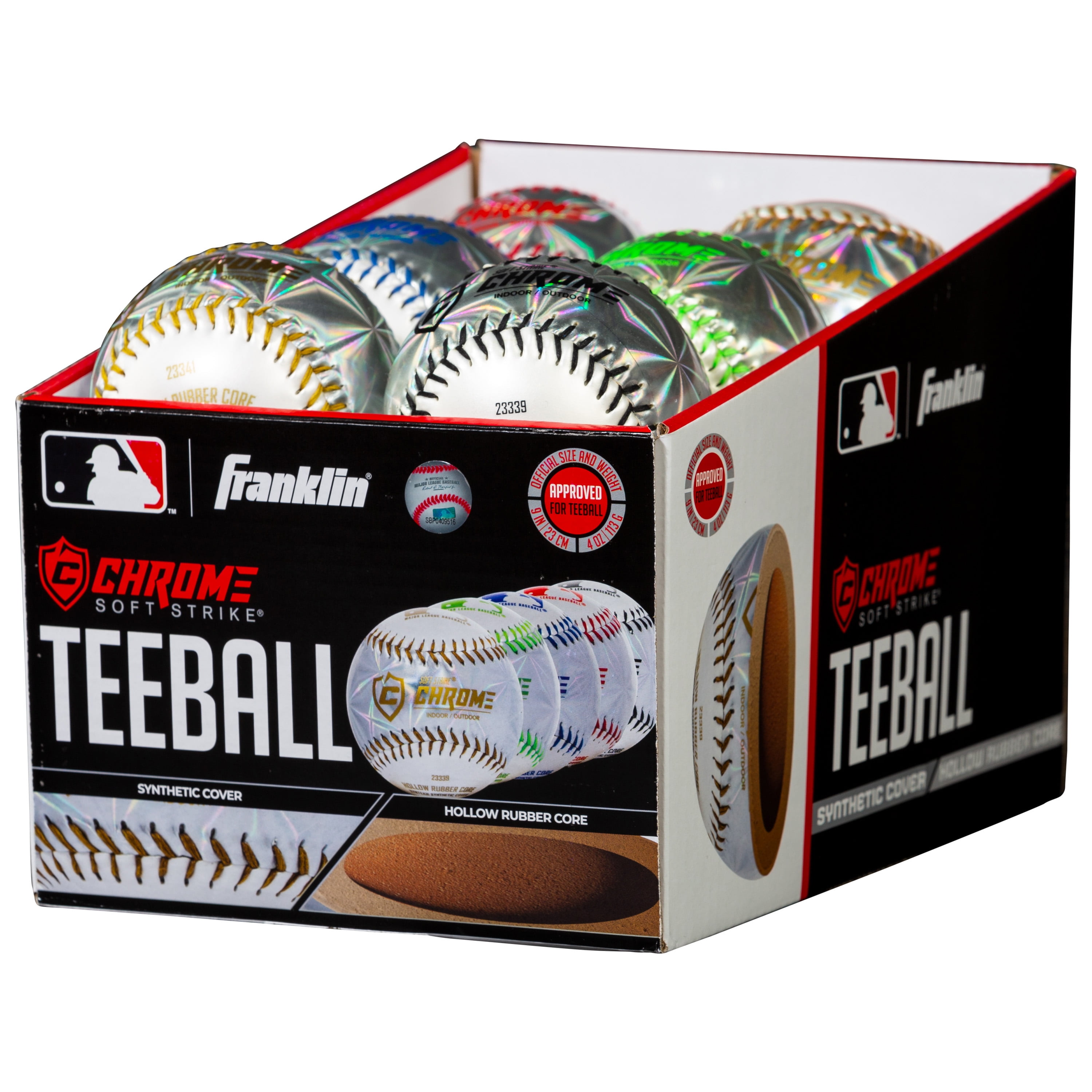 Franklin Sports MLB Soft Strike Metallic Teeball, Assorted Colors