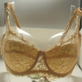 thumbnail image 4 of Gymayou Women Underwire Thin Lace Bra Breathable Floral Lace V Neck Bralette Adjustable Strap Lightweight Beige L, 4 of 8