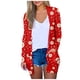 thumbnail image 2 of Puntoco Moda para mujer Abrigo con estampado navideño Cárdigan de manga larga con bolsillo Blusa informal suelta tops Liquidación Puntoco Puntoco-2217, 2 of 7