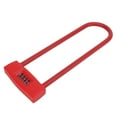 thumbnail image 4 of U Lock, Safe High Strength 4 Digit Combination Anti Theft Red Long Shackle Resettable   For Electric Scooter For Bicycle For Motorcycles, 4 of 8