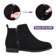 HARVEST LAND Little/Big Girl Ankle Boots Kids Short Zipper Flat Booties Black Size 11-5