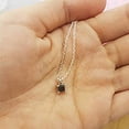 thumbnail image 3 of Dazzlingrock Collection Princess Black Diamond Solitaire Pendant for Women with 18 Inch Silver Chain (0.75 ctw, Color Black, Clarity Opaque) in 18K White Gold, 3 of 5