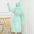 Hvyesh Kimono Robe for Women Long Hooded Bathrobe Trendy Terry Cloth