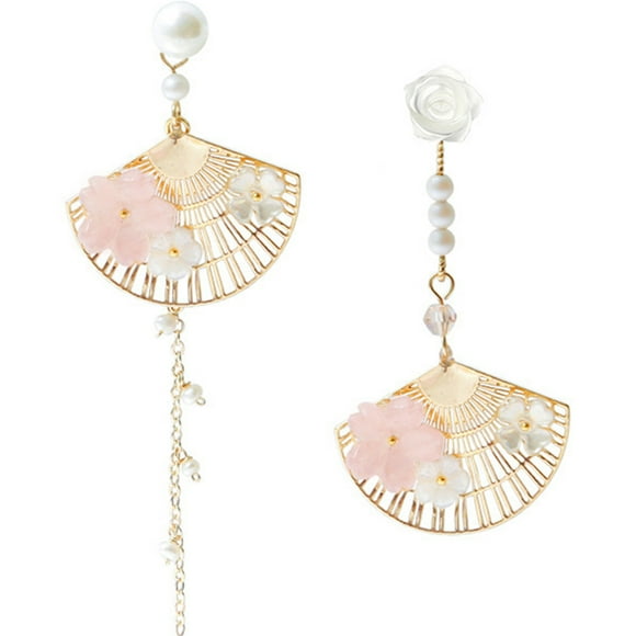 1 par de pendientes en forma de abanico Pearas Pendientes largos Joyas para mujeres creativas