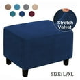 thumbnail image 1 of Housse Extensible pour Pouf 2024 en Velours, Housse de Pouf de Rangement Rectangulaire, Protège-Meubles Repose-Pieds Lavable, Housses de Canapé Pliantes pour Salon, Chambre, Bar L/TG, 1 of 11