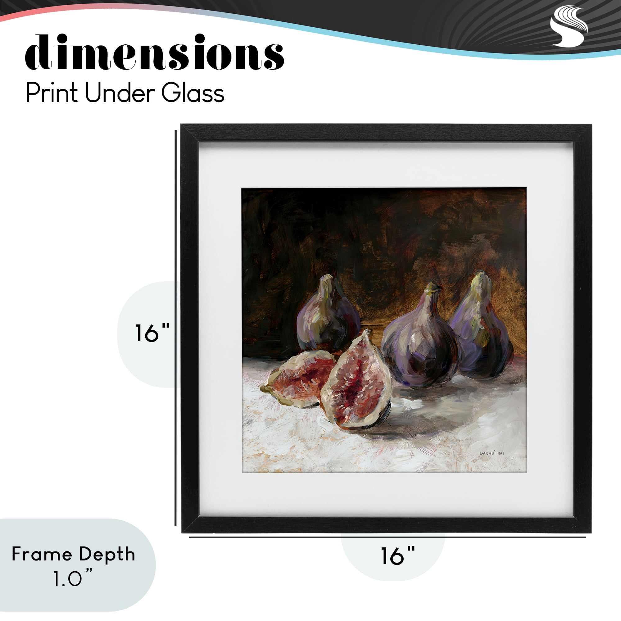 Stupell Industries Rustic Fig Still Life Black Framed Print Under Glass, design by Danhui Nai