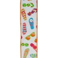 thumbnail image 2 of 2.5" Flip Flop and Sunglasses Ribbon: White (10 Yard), 2 of 3