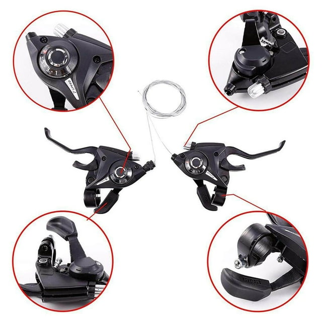 2Pcs ST-EF51 Shifter/Brake Lever 3 x bicycles Shifter Brake Mountain 7,8,21,24 Speed Set With Gear Cable