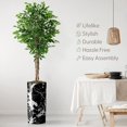 thumbnail image 4 of Artificial Tree in Modern Marble Effect Planter, Fake Ficus Silk Tree for Indoor and Outdoor Home Decoration - 75" Overall Tall (Plant Pot Plus Tree), 4 of 5