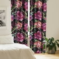 thumbnail image 2 of Ambesonne Floral Garden Curtains, Wild Peony Blossoms, Pair of 28"x84", Dark Magenta Green, 2 of 5