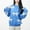 Blue, variant on EchfiProm Winter Women Sweaters Pink Pullover Loose Solid Bow Long Sleeve Crew Neck Knit Sweater Top Free Size