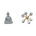 thumbnail image 1 of Estatua de mono,Estatua de Buda Mono para Interiores y Exteriores Budista,Figura de escritorio,Figura esférica para escritorio,oficina,decoración del hogar,Estantería decorativa de, 1 of 8