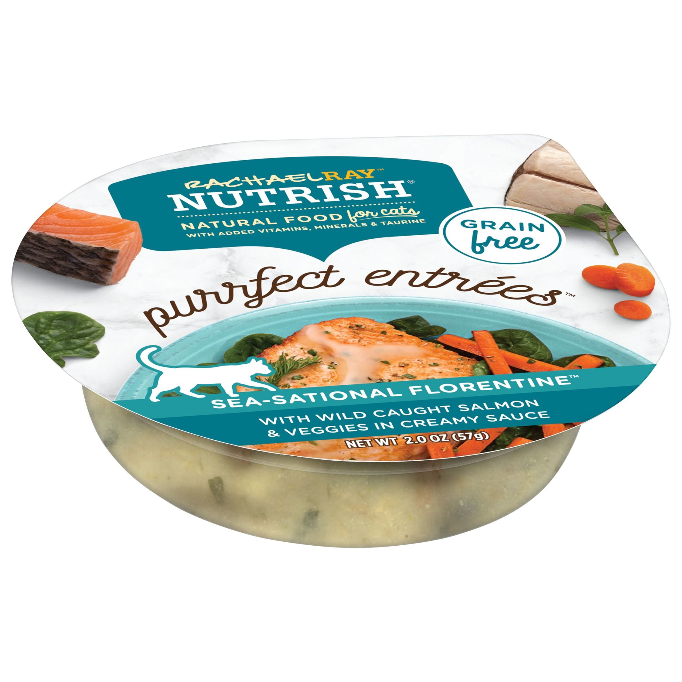 Rachael Ray Nutrish Purrfect Entrees Sea-Sational Florentine Wet Cat Food, 2 oz. Cup