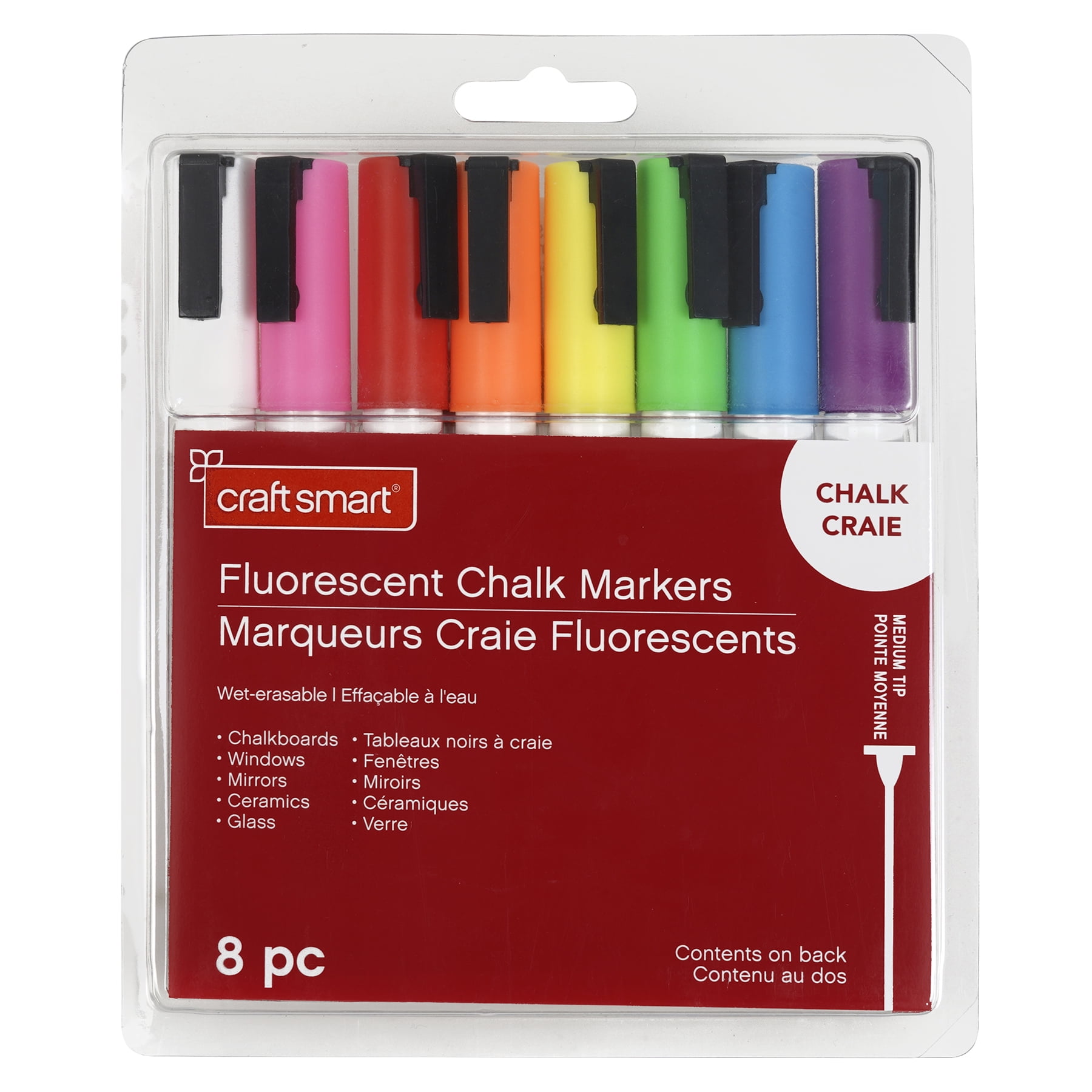 6 Packs: 8 ct. (48 total) Fluorescent Medium Tip Chalk Marker Set by Craft Smart
