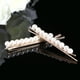 thumbnail image 2 of EeaseMX 2 pinzas para el pelo con perlas sintéticas, pasadores cortos, horquillas para el pelo para mujeres y niñas (doradas), 2 of 7