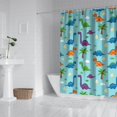 thumbnail image 2 of Light Blue Dinosaurs Palms Eggs Pattern Shower Curtain 72"x72" ,Bathroom Decorative Shower Curtains Set with 12 Hooks,Modern Waterproof Washable Shower Curtain, 2 of 6