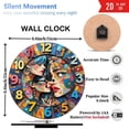 thumbnail image 3 of Colorful Abstract Pop Art Clock Wall Decor 10-Inch Silent Wooden Wall Clock, Battery Operated (AA Batteries Not Included), Artistic Home Decor, 3 of 7