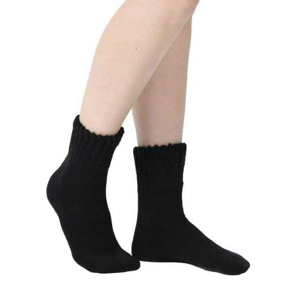 Heat Logic Women's 2-Pack Winter Thermal Socks, Soft and Insulated with Brushed Lining (Black/Black Marled)