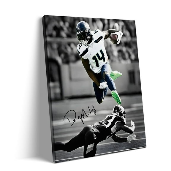 American Football Sports Canvas Wall Art Dk Metcalf Framed Poster Wall Decor Print For Kids Teen Birthday Gifts Rugby Star Pictures for Living Room Bedroom Home Decoration