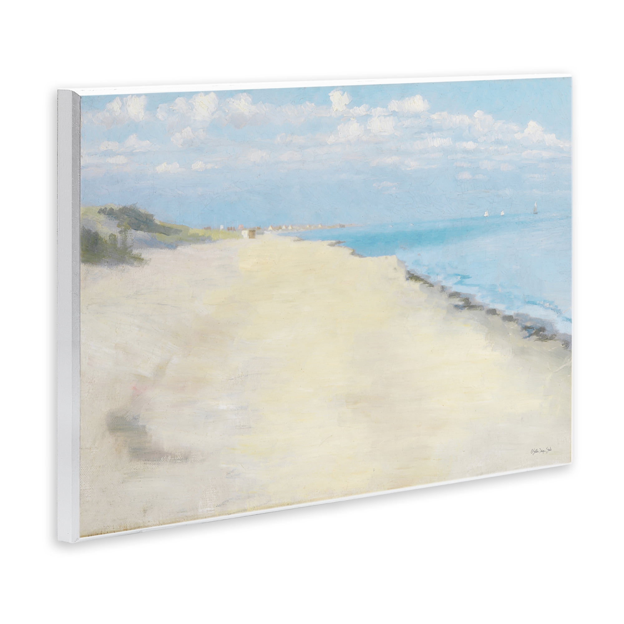 Stupell Industries Solemn Beach Tide Landscape & Nature Painting Unframed Art Print Wall Art, 19 x 13