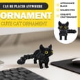 thumbnail image 4 of 3D Printed Black Cat Figurine with Realistic Golden Eyes Desktop Ornament, Exquisite Craftsmanship Artisan Sculpture for Modern Minimalist Spaces, 4 of 5