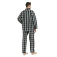 thumbnail image 3 of GLOBAL Mens Yarn Pajama Set 100% Cotton, Long Sleeve Button Down PJ Set for Men Plaid Men's Sleepwear, Sizes S-3XL, 3 of 5