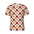 thumbnail image 4 of Vsdgher Fruit Apples Print Men's Dry Fit Mesh Athletic Shirts Moisture Wicking Tennis T-Shirt Tops, 4 of 9