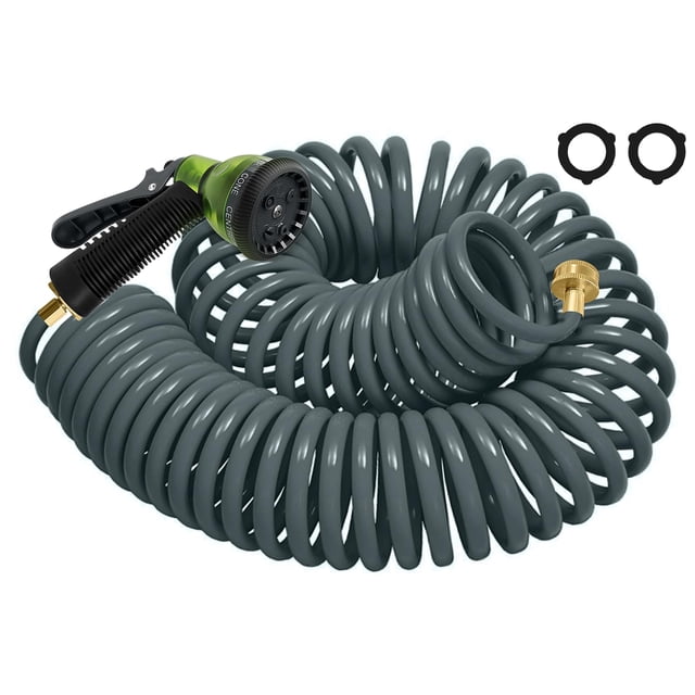 Manguera en espiral YESTAR de 7 patrones, 7,6 m, ligera y sin dobleces