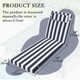 thumbnail image 5 of Chaise Lounge Cushions for Outdoor Furniture, Waterproof 72 x 21Inch Patio Lounge Cushion with Ties, 3 inch Thicks Patio Lounge Chair Cushion Replacement（navy white,1pcs), 5 of 6