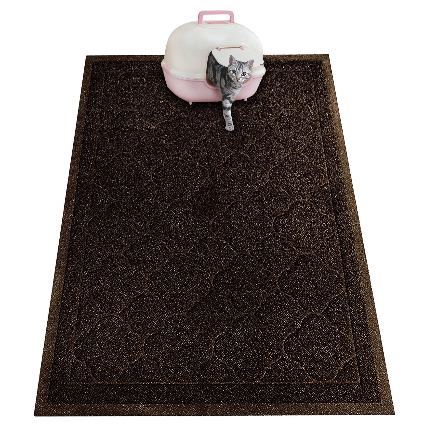 XL Cat Litter Mat 47"×36" Waterproof Non-Slip Litter Trapping Mat Durable Easy Clean Rug for Cat Litter Box