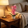 thumbnail image 6 of Lifelike Artificial Phalaenopsis Potted Plant 7 Heads Faux Orchid Flower Arrangement Home Wedding Party Indoor Desktop Decor Ornament, 6 of 7