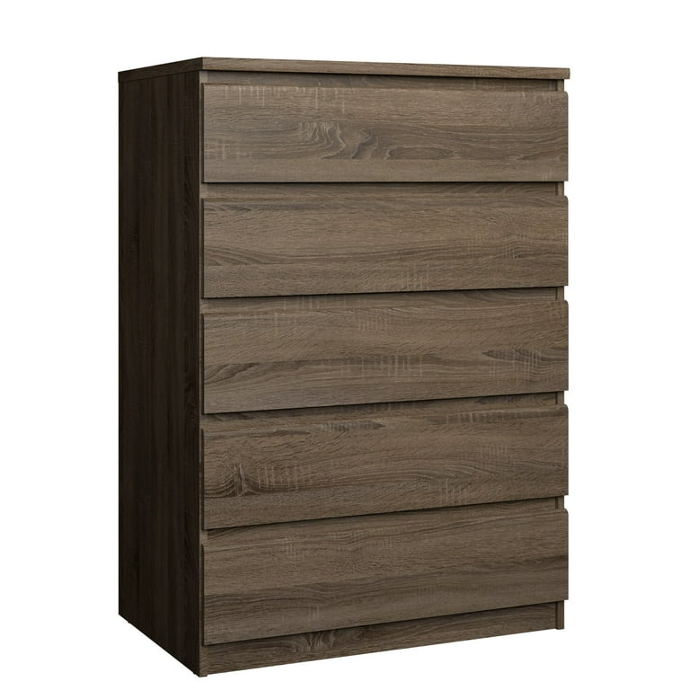 Tvilum Scottsdale 5 Drawer Chest Dresser for Adults, Truffle