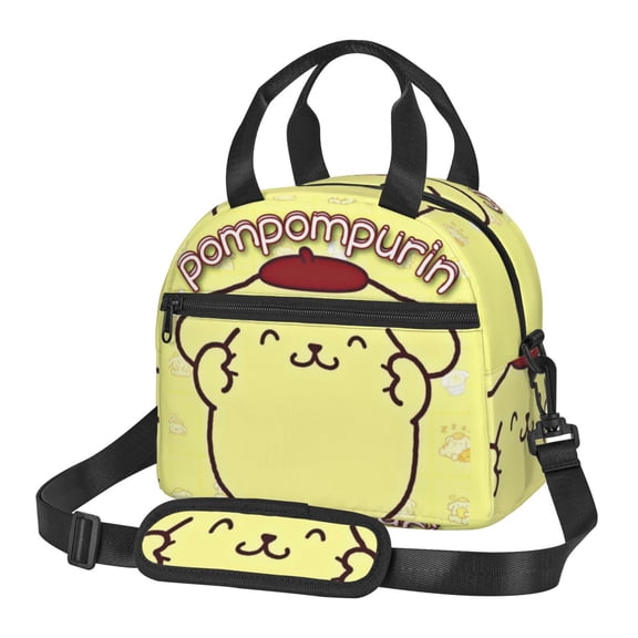 Pom Pom Purin Cartoon Lunch Bag Cute Puppy Picnic Bag Large Capacity Cooler Bag Lightweight Lunch Box With Pockets For Work/School/Travel/Picnic