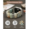 thumbnail image 2 of Wearlizer Natural Stone Bracelet Compatible with Apple Watch Band 41/40/38/42/44/45/46/49mm Women, Handmade Elastic Solo Loop Beaded Western Strap for iWatch Series 10 9 8 7 6 5 4 3 SE/Ultra, 2 of 6
