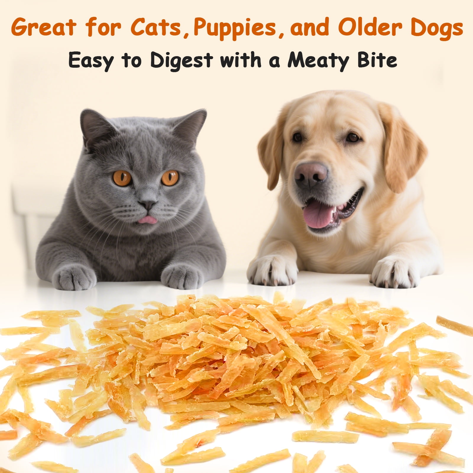 2 Pack Chicken Soft Jerky Strips Training Treats for Small Dogs & Puppies, High Protein, Grain Free 10.6 oz Resealable Bag