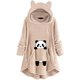 thumbnail image 2 of Vestido largo con capucha para mujer, bonito patrón de invierno con orejas de gato, forro polar borroso con capucha, vestido de manta, Tops de felpa para chicas adolescentes Pompotops gfhjh14126, 2 of 6