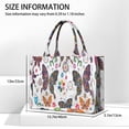 thumbnail image 3 of Large Capacity Tote Bag,White Colorful Flower Butterfly Pattern Handbag Fashion Luxury Tote Bag,15.7"x13"x 5.1" Inches,Laptop Compatible, 3 of 6