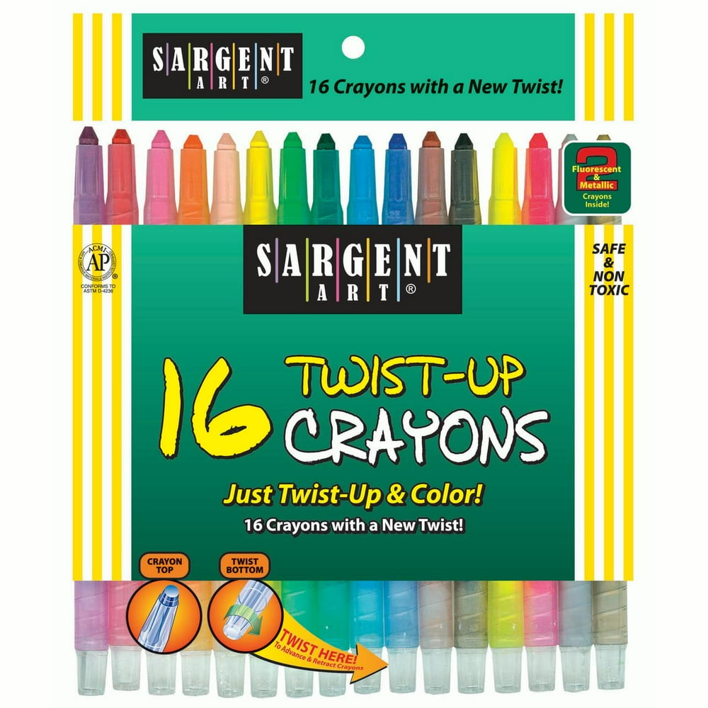 Sargent Art® TwistUp Crayons, 16 per pack, 6 packs