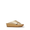 thumbnail image 3 of Fitflop Women's Lulu Lux Graphic-Weave Leather Cross-Strap Slide Sandals, 3 of 7