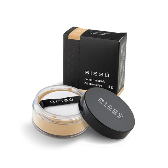 Polvo Traslúcido para rostro Bissu 8 grs varios tonos negro