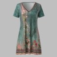 thumbnail image 2 of Puliio Summer Dresses for Women Short Sleeve V Neck Floral Print Mini Casual Boho Beach Sundress, 2 of 5